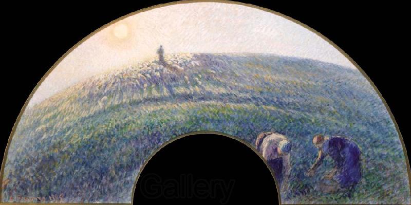 Camille Pissarro Herd of Sheep at Sunset Norge oil painting art